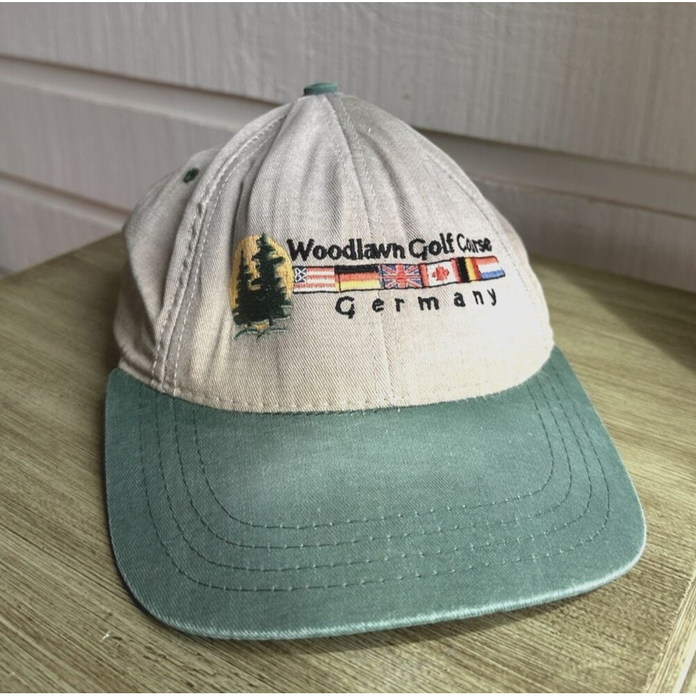Vintage 90s Woodlawn Golf Course Germany Hat East Course headwear USA Adjustable